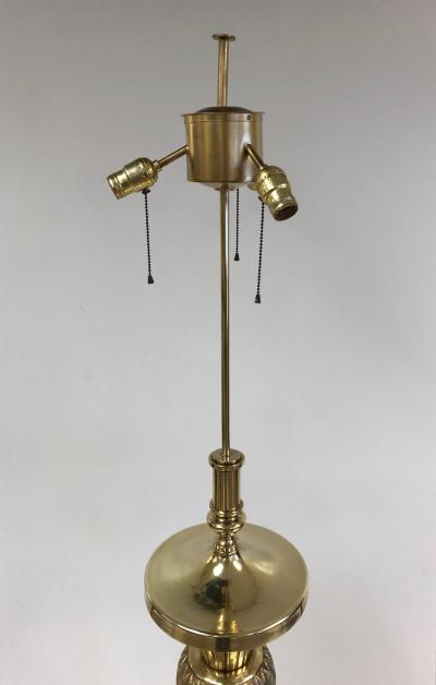 Pair Tall French Antique Polished Bronze Floor Lamps