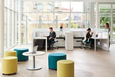 Pair Teknion Collaborative Ottomans