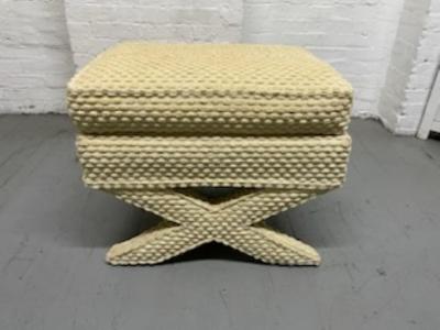 Pair Upholstered X Benches