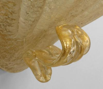 Pair Venetian Murano RUGIADA Clear Internal Bubble Design Sconces