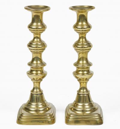 Pair Victorian Brass Candlesticks