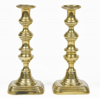 Pair Victorian Brass Candlesticks