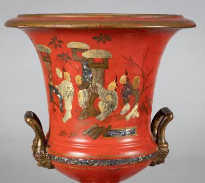 Pair Vieux Paris Porcelain Campagna Urns