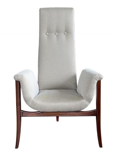 Pair Vintage 1960s Tripod Lounge Chairs with Flared Arms