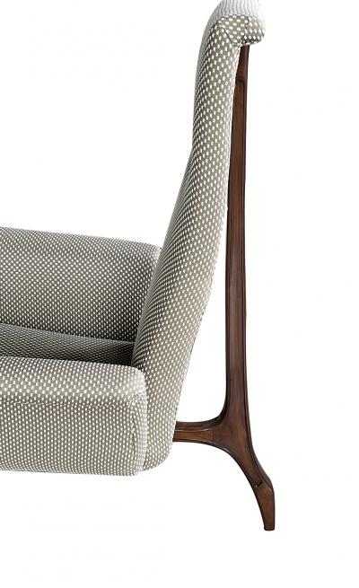 Pair Vintage 1960s Tripod Lounge Chairs with Flared Arms