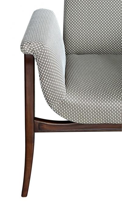 Pair Vintage 1960s Tripod Lounge Chairs with Flared Arms