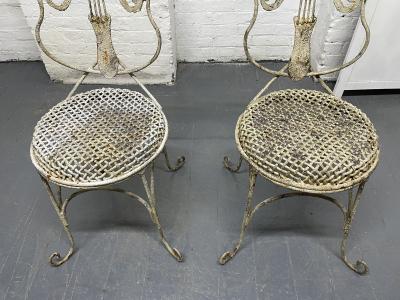 Pair Vintage Cello Form Garden Chairs