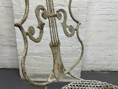 Pair Vintage Cello Form Garden Chairs