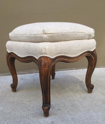 Pair Walnut French Napoleon III Style Stools