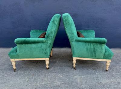 Pair William IV Early Victorian Club Chairs Style of Howard Sons