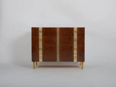Pair mid century burr dressers Italy c1970