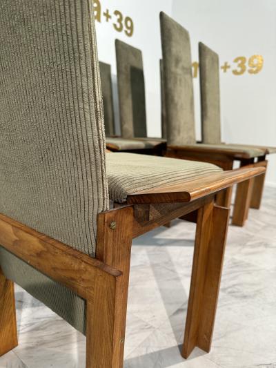 Pair of 12 Wood Mid Century Italian Dining Chairs 1960s