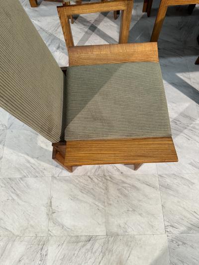 Pair of 12 Wood Mid Century Italian Dining Chairs 1960s