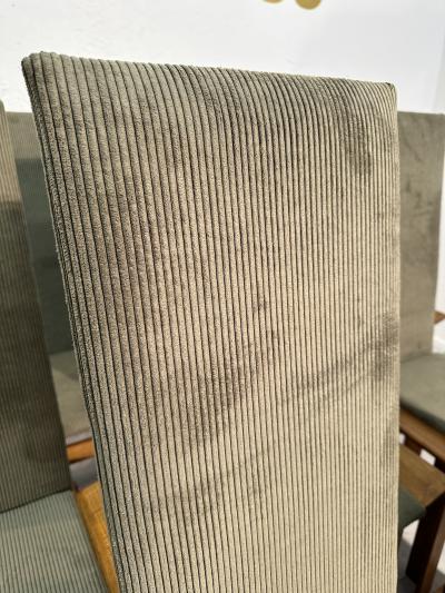 Pair of 12 Wood Mid Century Italian Dining Chairs 1960s