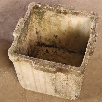 Pair of 14 Square Ribbed Garden Planters
