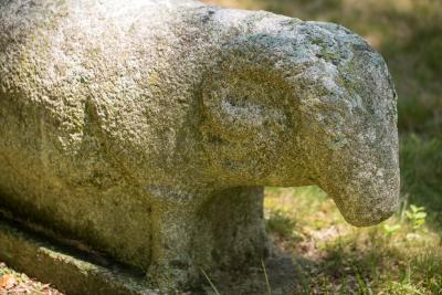 Pair of 16th Century Korean Granite Ram Garden Sculptures