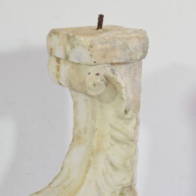 Pair of 17th 18th Century Italian White Marble Baroque Ornaments