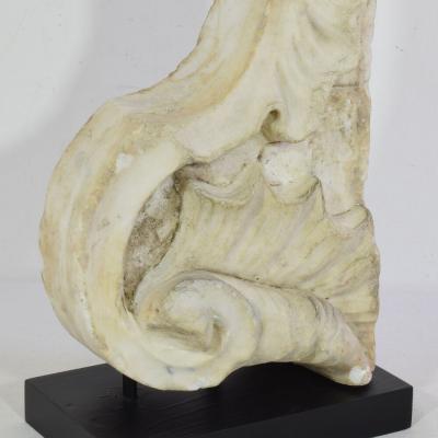 Pair of 17th 18th Century Italian White Marble Baroque Ornaments