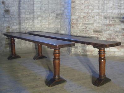 Pair of 17th Century Italian Baroque Walnut Benches