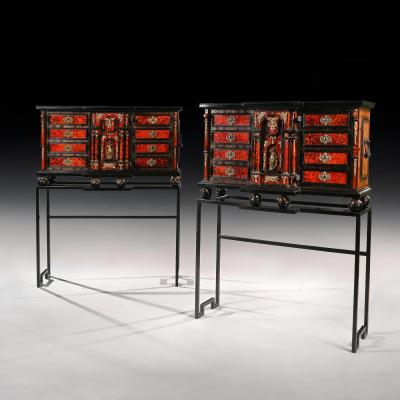 Pair of 17th Century Spanish Baroque Gilt Bronze Mounted Ebonised Cabinets