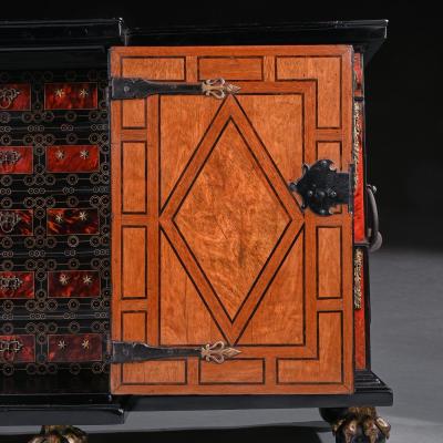 Pair of 17th Century Spanish Baroque Gilt Bronze Mounted Ebonised Cabinets