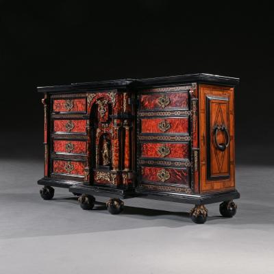 Pair of 17th Century Spanish Baroque Gilt Bronze Mounted Ebonised Cabinets