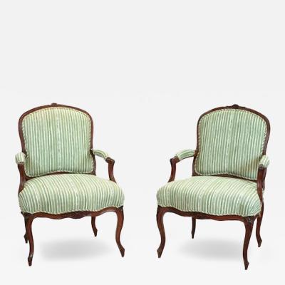 Pair of 18th C Louis XV Armchairs