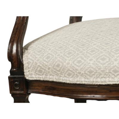 Pair of 18th C Style French Neoclassical Mahogany Arm Chairs