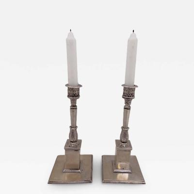 Pair of 18th Century European Silver Candlesticks