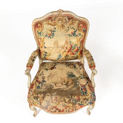 Pair of 18th Century French Abusson Tapestry Chairs