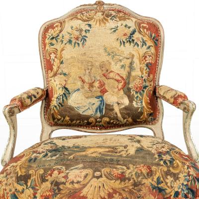 Pair of 18th Century French Abusson Tapestry Chairs
