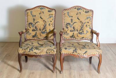 Pair of 18th Century French Louis XV Arm Chairs