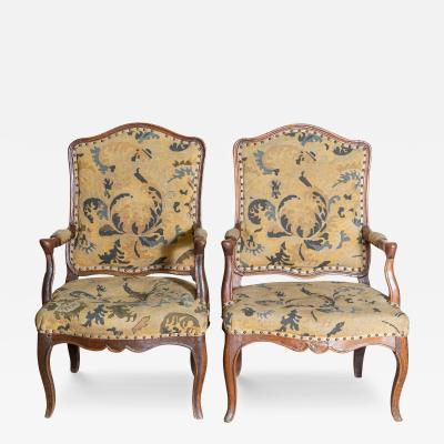 Pair of 18th Century French Louis XV Arm Chairs