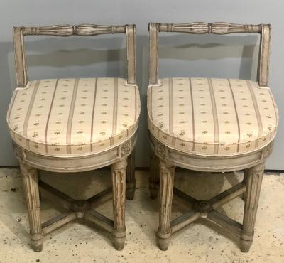 Pair of 18th Century French Musicians Chairs Diminutive Chair or Stools