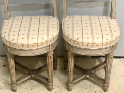 Pair of 18th Century French Musicians Chairs Diminutive Chair or Stools