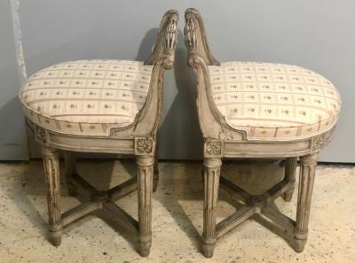 Pair of 18th Century French Musicians Chairs Diminutive Chair or Stools