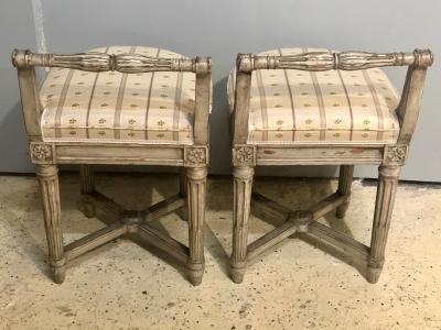 Pair of 18th Century French Musicians Chairs Diminutive Chair or Stools
