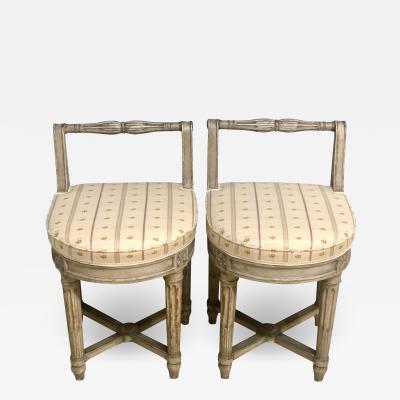 Pair of 18th Century French Musicians Chairs Diminutive Chair or Stools