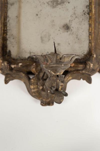 Pair of 18th Century Giltwood Mirrored Sconces