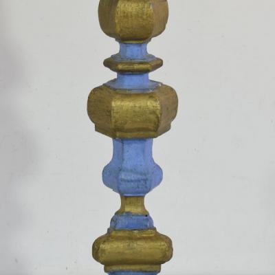 Pair of 18th Century Italian Baroque Carved Wooden Candleholders