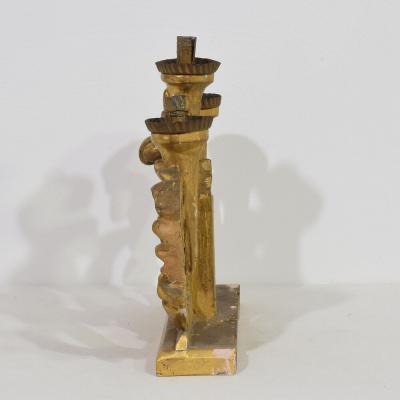 Pair of 18th Century Italian Carved Giltwood Baroque Candleholders