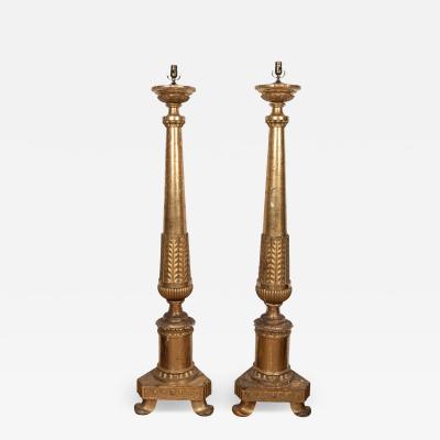 Pair of 18th Century Italian Giltwood Torchieres