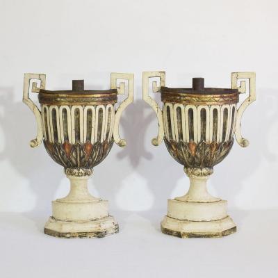 Pair of 18th Century Italian Neoclassical Altar Candleholders
