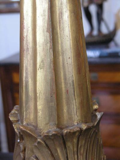 Pair of 18th Century Italian Neoclassical Giltwood Candleholders