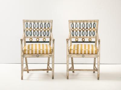 Pair of 18th Century Swedish Polychrome Chairs