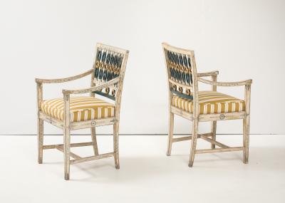 Pair of 18th Century Swedish Polychrome Chairs
