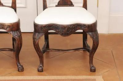 Pair of 18th Century Swedish Rococo Walnut Side Chairs