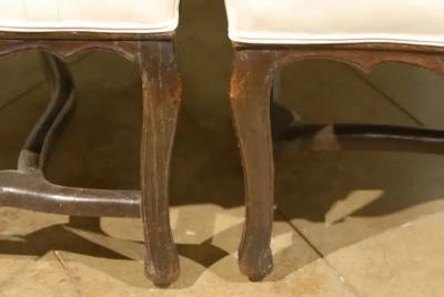 Pair of 18th Century Walnut Arm Chairs from Rhone Valley