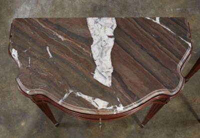 Pair of 18th c Italian Classical Marble Top Console Tables