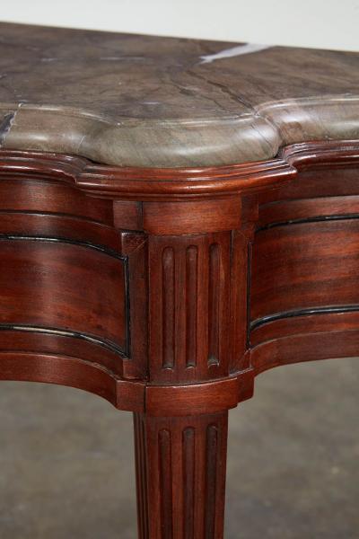 Pair of 18th c Italian Classical Marble Top Console Tables